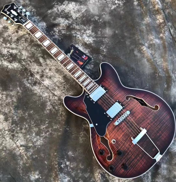 Semi Hollow Body Left Hand Electric Guitar (YMZ-056)