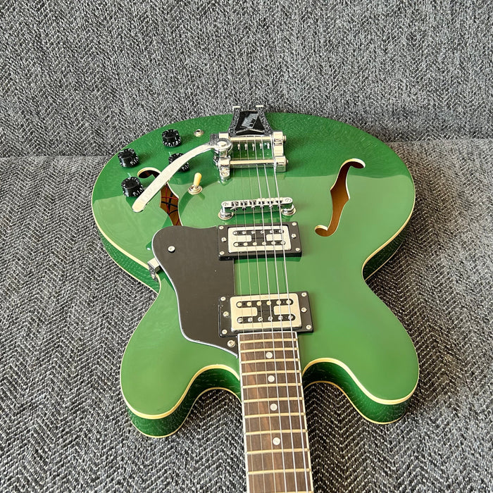 ES-335 Style Green Semi Hollow Body Electric Guitar (GKS-009)