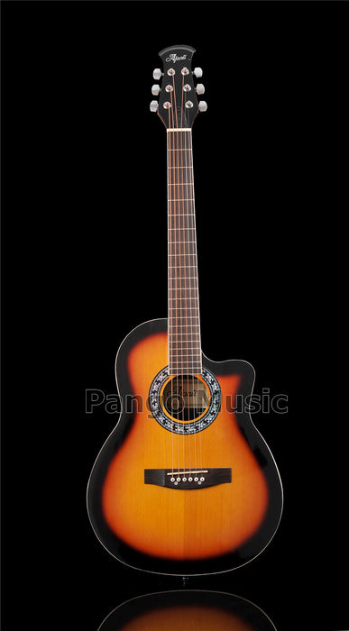 40 Inch Round Back Sunburst Color Acoustic Guitar (PNT-127)