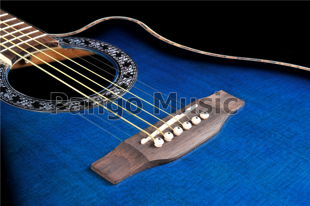 41 Inch Round Back Blue Acoustic Guitar (PNT-133)