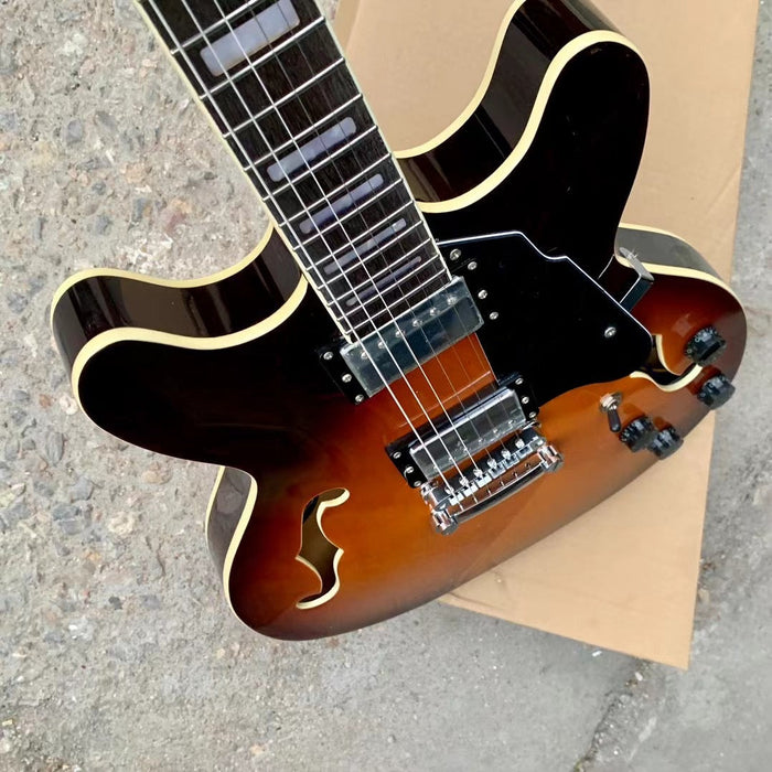PANGO Music Semi Hollow Body Sunburst Electric Guitar (YMZ-153X)