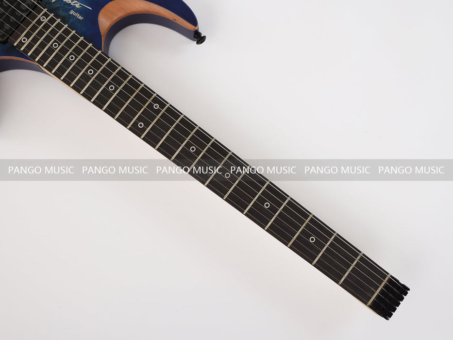 PPEQ Headless Style Electric Guitar with Burl Maple Top (YMZ-207S)