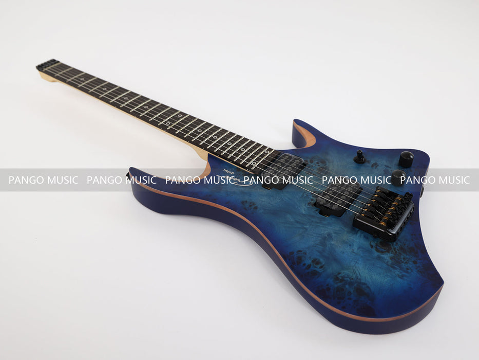 PPEQ Headless Style Electric Guitar with Burl Maple Top (YMZ-207S)
