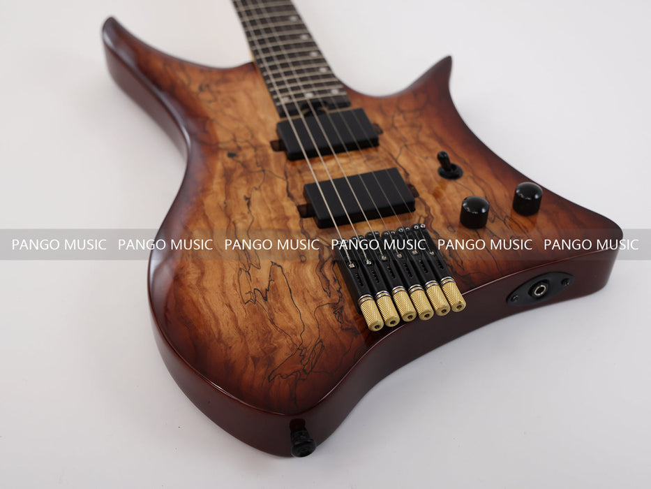 PPEQ Headless Style Electric Guitar with Spalted Maple Top (PJX-522)