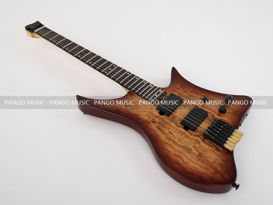 PPEQ Headless Style Electric Guitar with Spalted Maple Top (PJX-522)