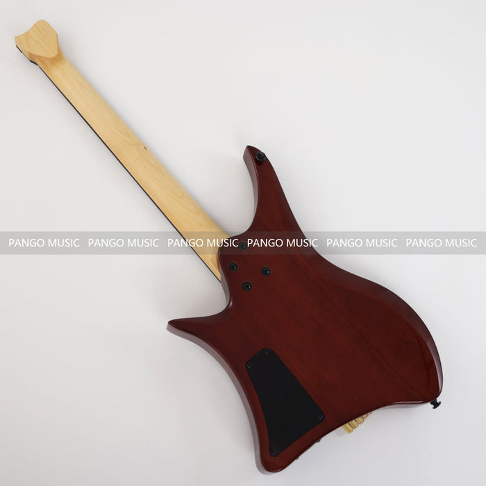 PPEQ Headless Style Electric Guitar with Spalted Maple Top (PJX-522)