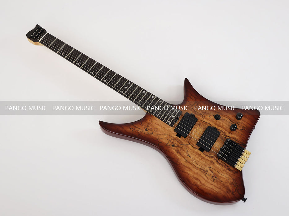 PPEQ Headless Style Electric Guitar with Spalted Maple Top (PJX-522)