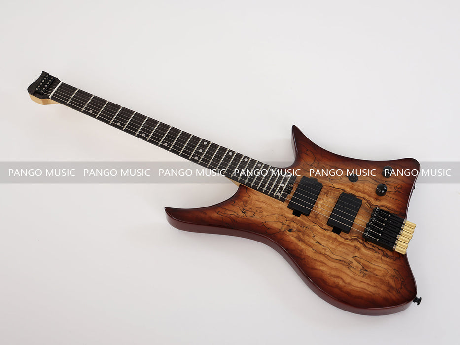 PPEQ Headless Style Electric Guitar with Spalted Maple Top (PJX-522)
