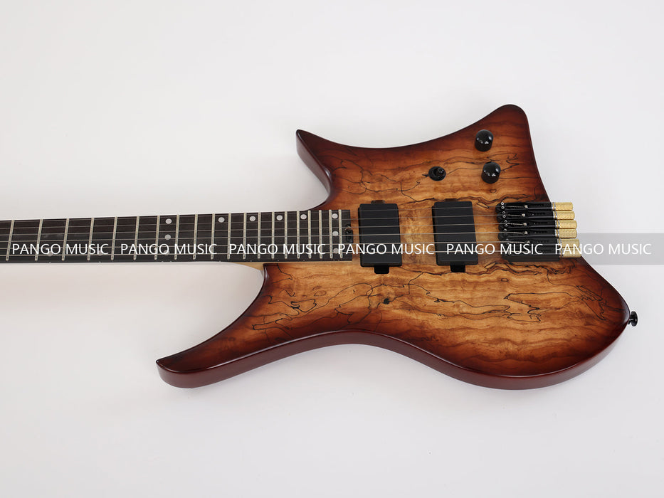 PPEQ Headless Style Electric Guitar with Spalted Maple Top (PJX-522)