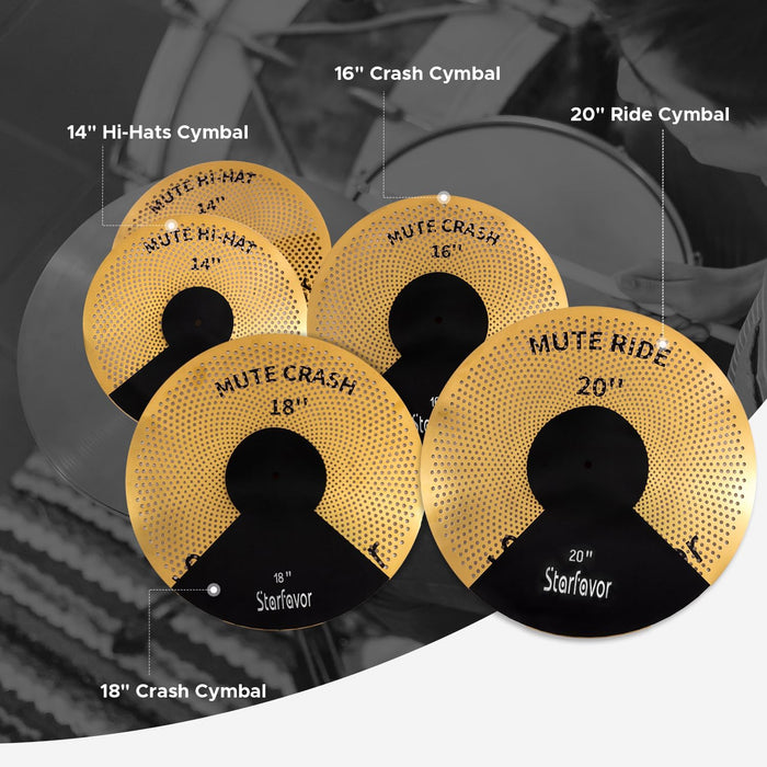 14"/16"/18"/20" 5 Pieces Cymbal Set with Bag