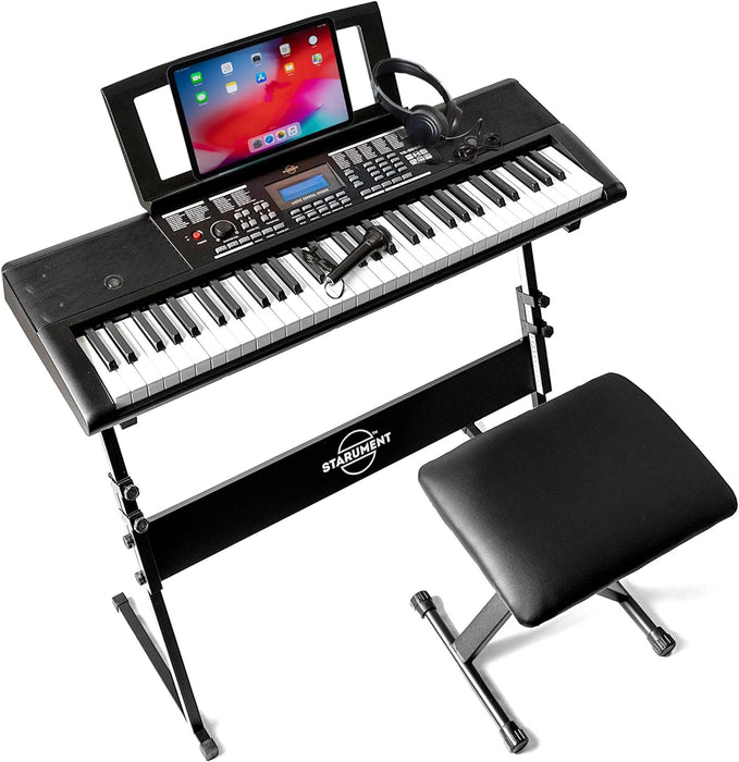 61-Key Electronic Organ with Stand, Microphone, Headphone, Bench