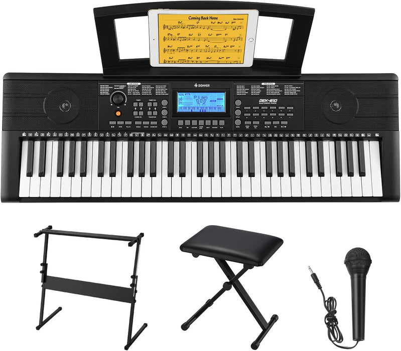 61-Key Electronic Organ with Stand, Bench, Microphone