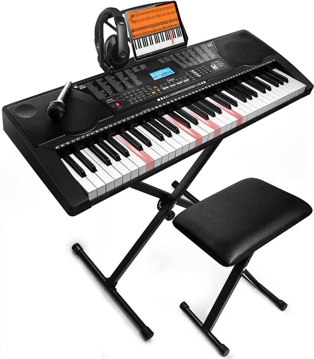 61-Key Electronic Organ with Package, Headphone, Microphone, Stand