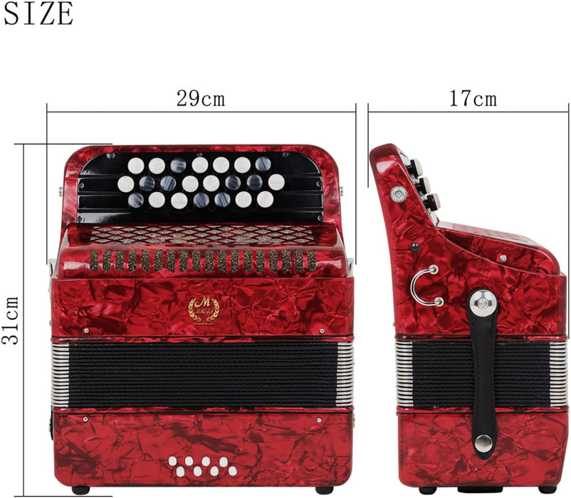 22-Key 8 Bass Accordion with Straps, Bag