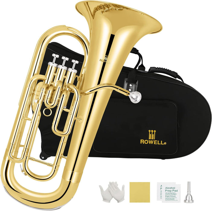 B Flat Euphonium with Case, Gloves, Cleaning Cloth (PEP-085)