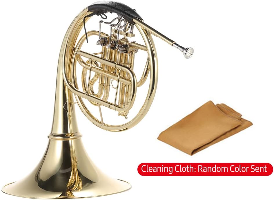 B Flat Single Row French Horn with Case, Cleaning Cloth