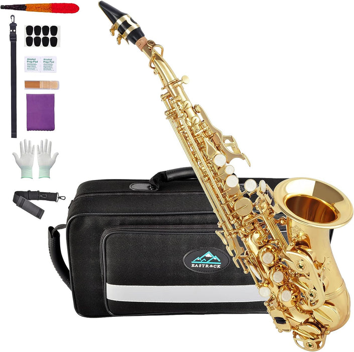 Bb Key Saxophone with Case, Gloves, Mouthpiece, Reeds, Cleaning Kit and Neck Strap