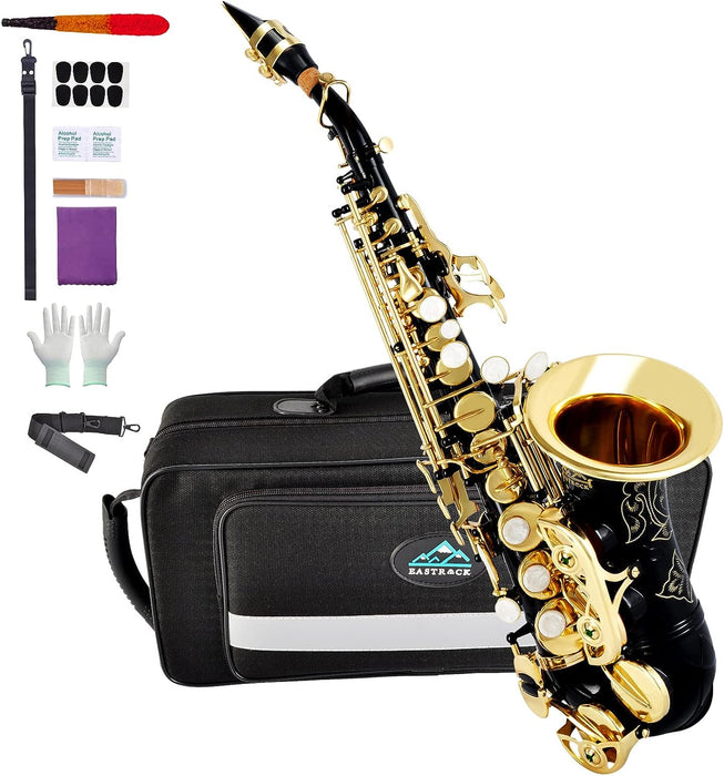 Bb Key Saxophone with Case, Gloves, Mouthpiece, Reeds, Cleaning Kit and Neck Strap