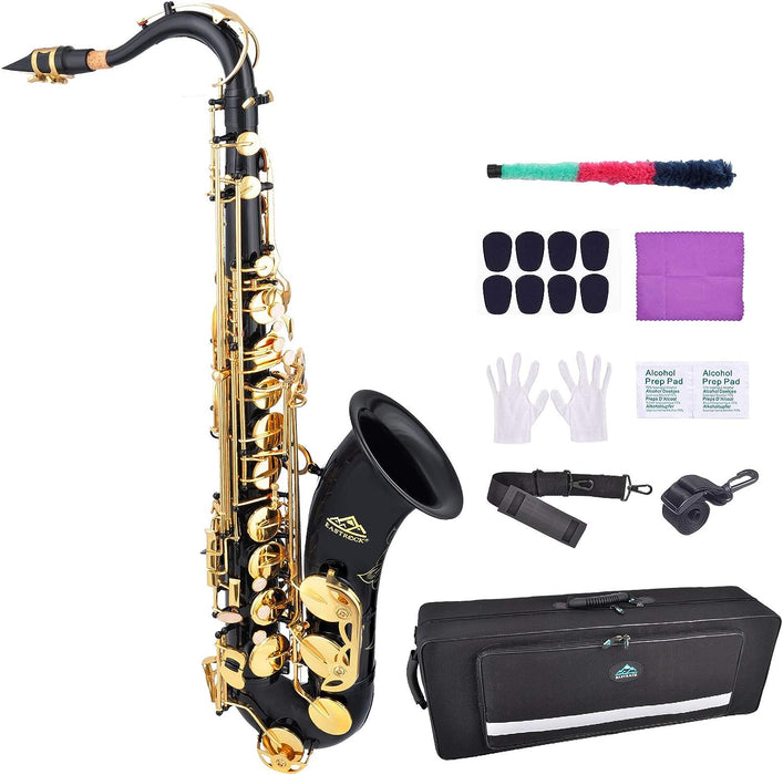 B Flat Saxophone with Case, Reeds, Cleaning Kit, Gloves, Neck Strap, Mouthpieces