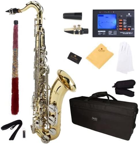 B Flat Saxophone with Case, Cleaning Kit, Gloves, Neck Strap