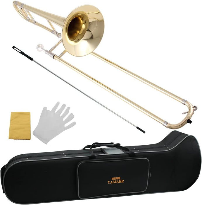 Bb Key Trombone with Case, Gloves, Cleaning Kit