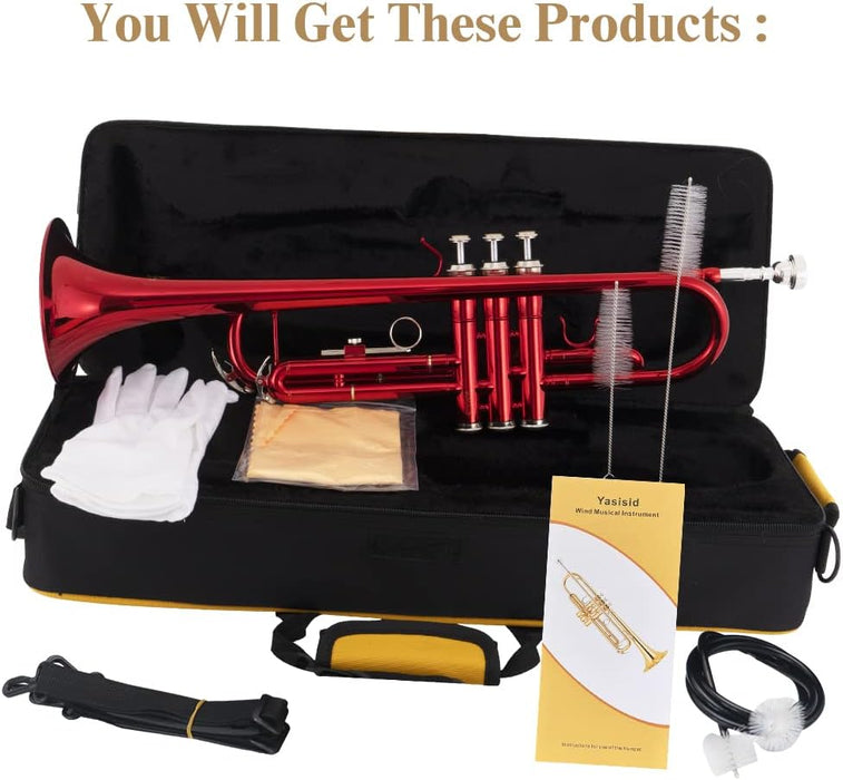 Bb Trumpet with Case, Cleaning Kit, Gloves