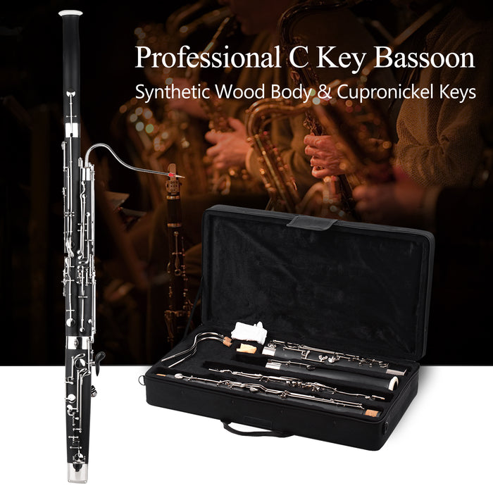 C Key Bassoon with Case, Gloves and Cleaning Kit