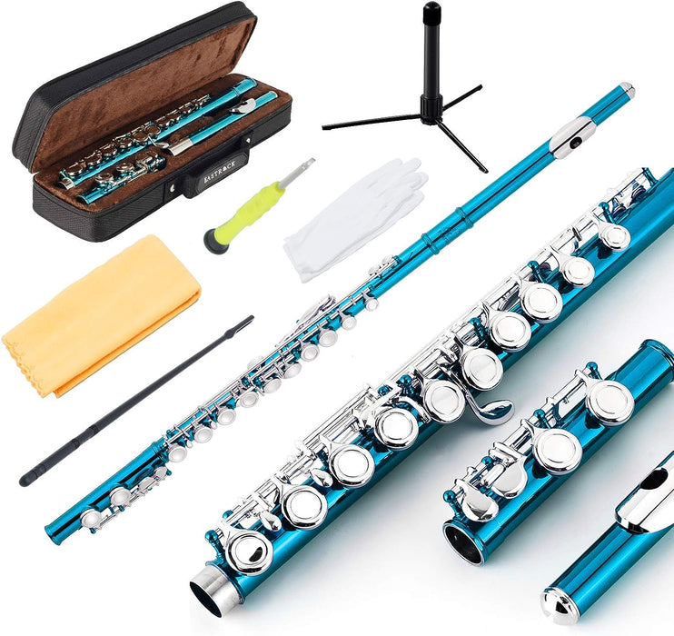 Closed Hole C Flute 16 Keys with Case, Stand and Cleaning Kit