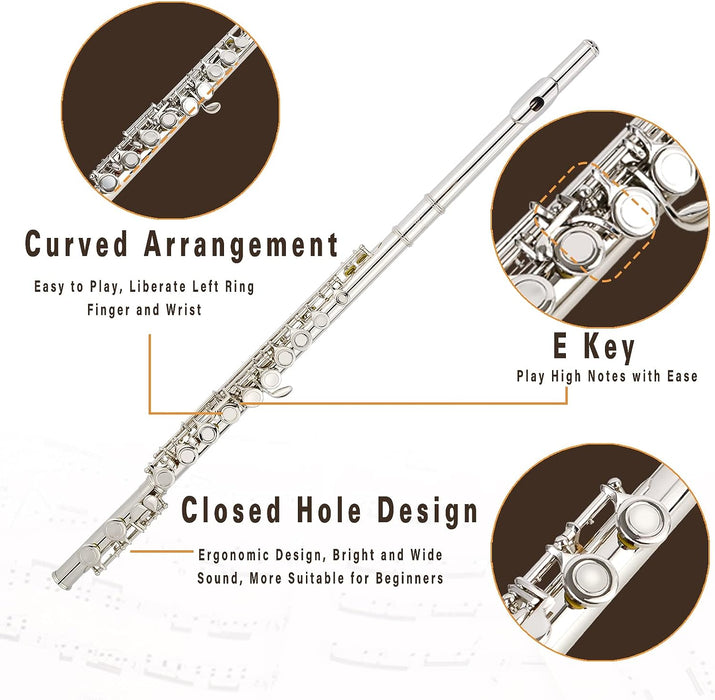 Closed Hole C Flute with Case, Stand, Gloves, Tuning Rod