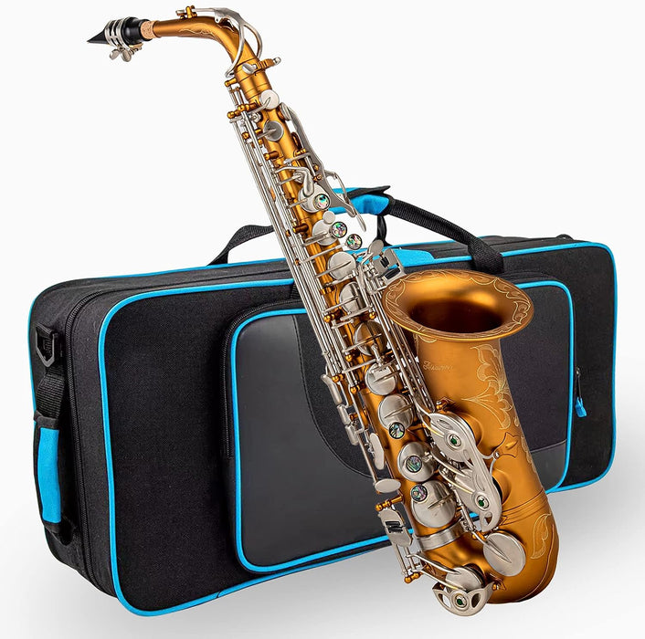 E-Flat Alto Saxophone with Case, Reeds, Gloves, Mouthpieces, Cleaning Kit, Neck Strap