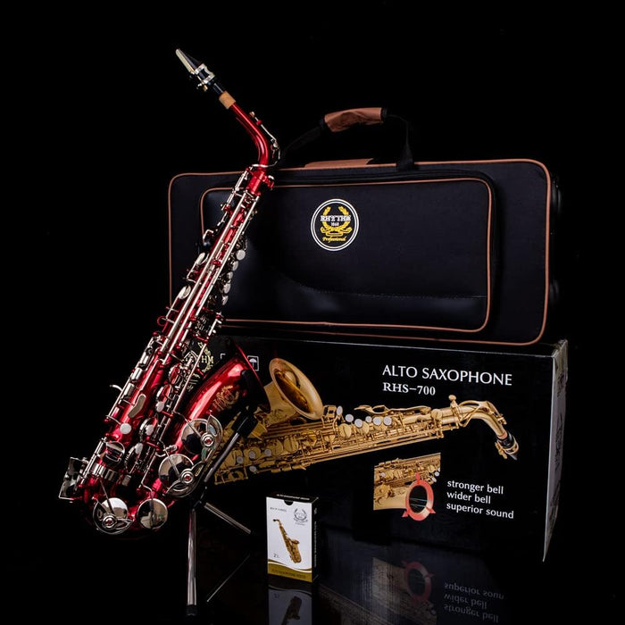 Eb Key Alto Saxophone with Case, Cleaning Kit and Neck Strap