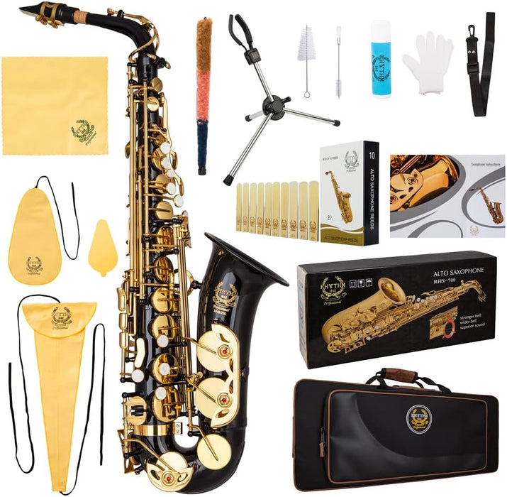 Eb Key Alto Saxophone with Case, Cleaning Kit and Neck Strap