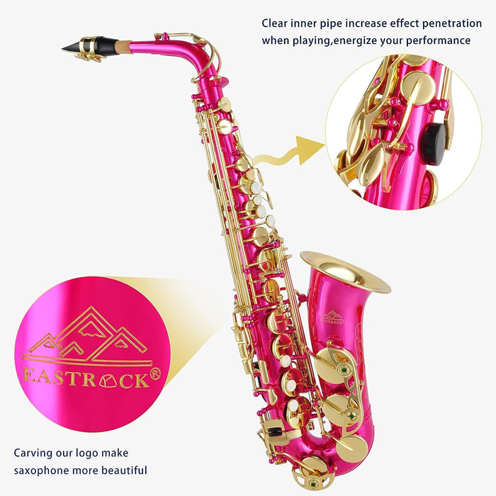 E Flat Alto Saxophone with Mouthpiece, Gloves, Mouthpiece Cushion Pads, Case, Care Kit and Neck Strap