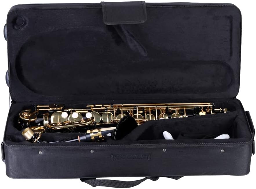 Eb Key Alto Saxophone with Case, Cleaning Kit, Gloves, Neck Strap