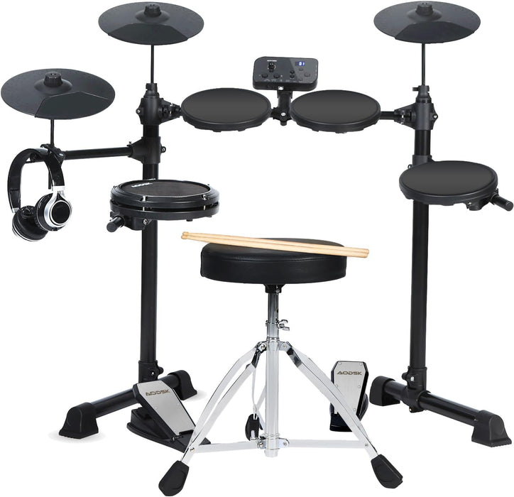 Electronic Drum Set with Drum Throne, Sticks, Headphone