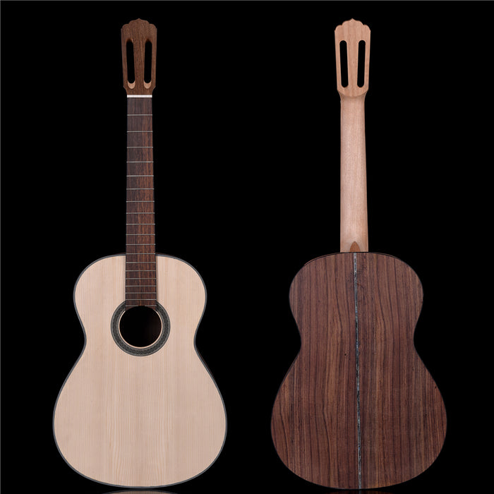 39 Inch Solid Spruce Top/ Rosewood Back & Sides DIY Classical Guitar Kit (PFA-985)