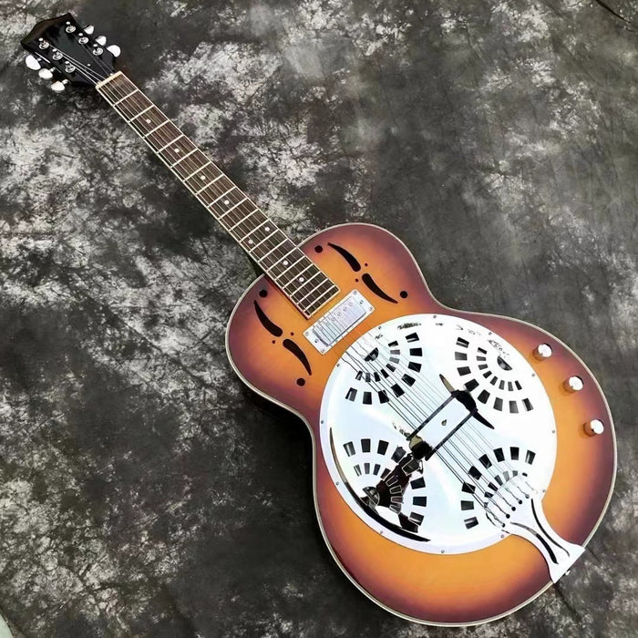 PANGO Music 6 Strings Hollow Body Resonator Electric Guitar (YMZ-015)