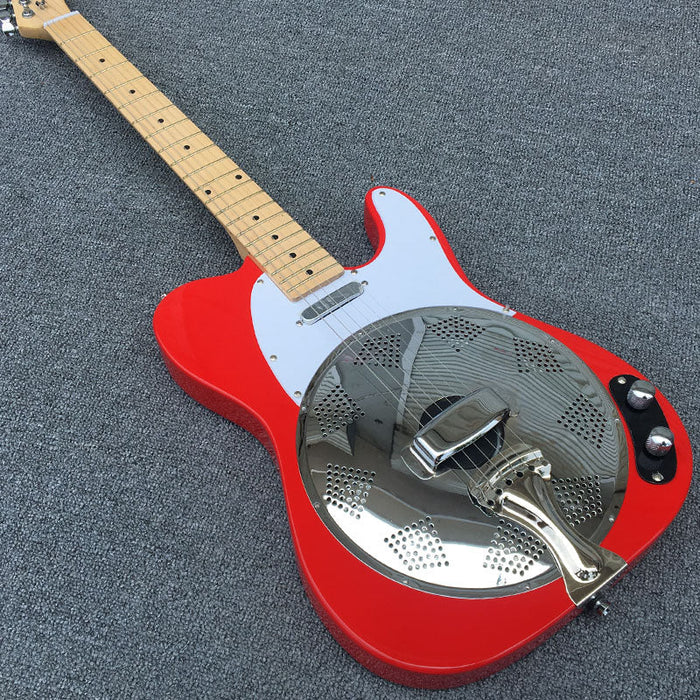 PANGO Music Resonator Red Color Electric Guitar (YMZ-085)