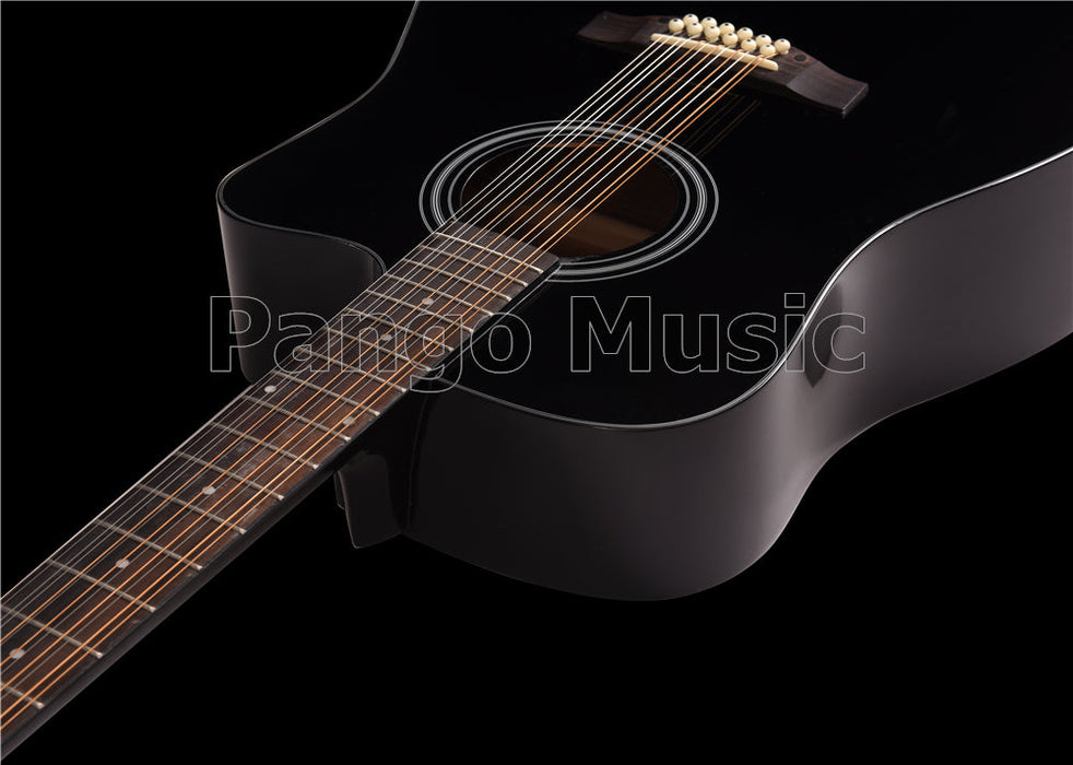 12 Strings Black Color Acoustic Guitar (PSR-087)