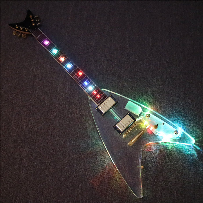 Flying V style Acrylic Body Electric Guitar (PFV-002)