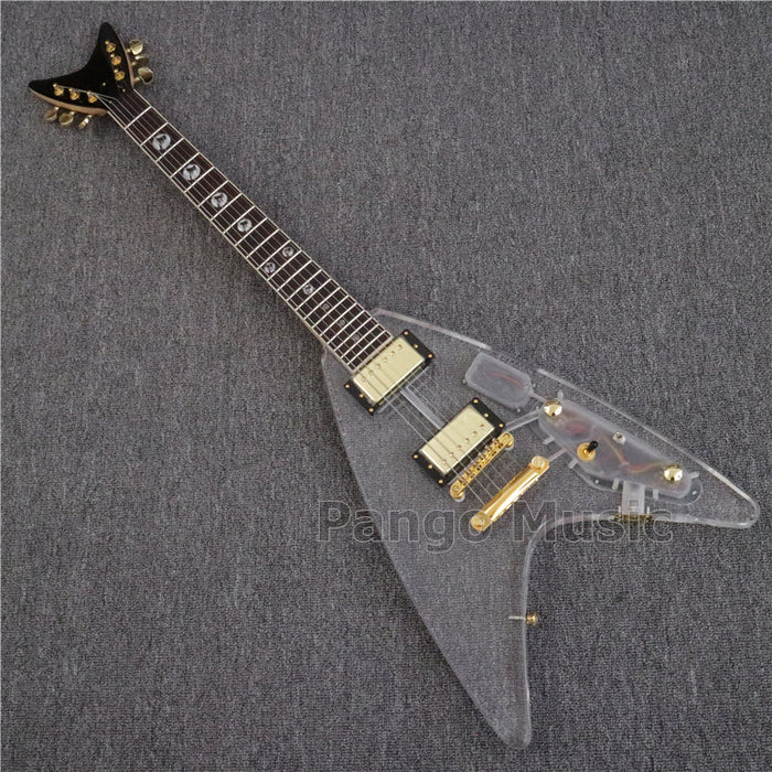 Flying V style Acrylic Body Electric Guitar (PFV-002)