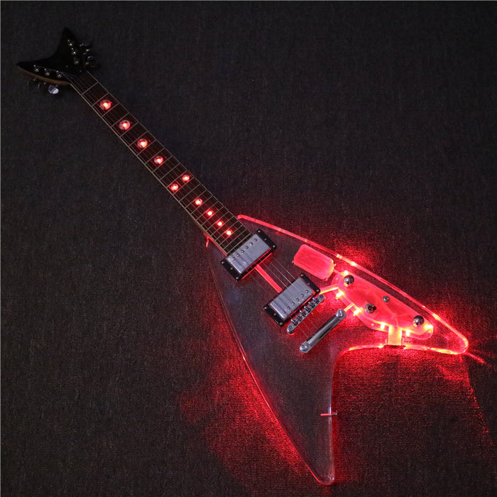 Flying V style Acrylic Body Electric Guitar (PFV-004)