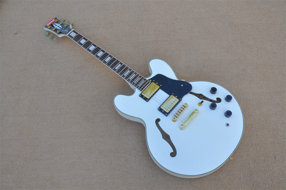 ZQN Series Semi Hollow White Color Electric Guitar (ZQN0187)