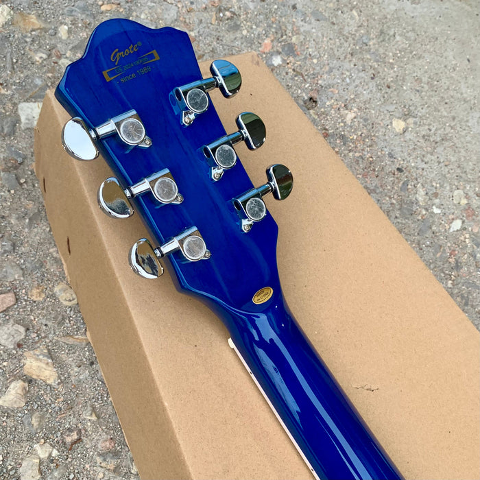 Left Hand Semi Hollow Electric Guitar with Quilted Maple Top (YMZ-157)