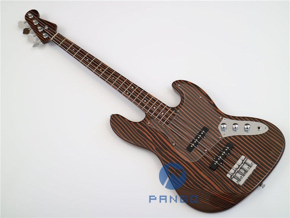 PANGO Music 4 Strings All Zebrawood Electric Bass Guitar (PJB-357)