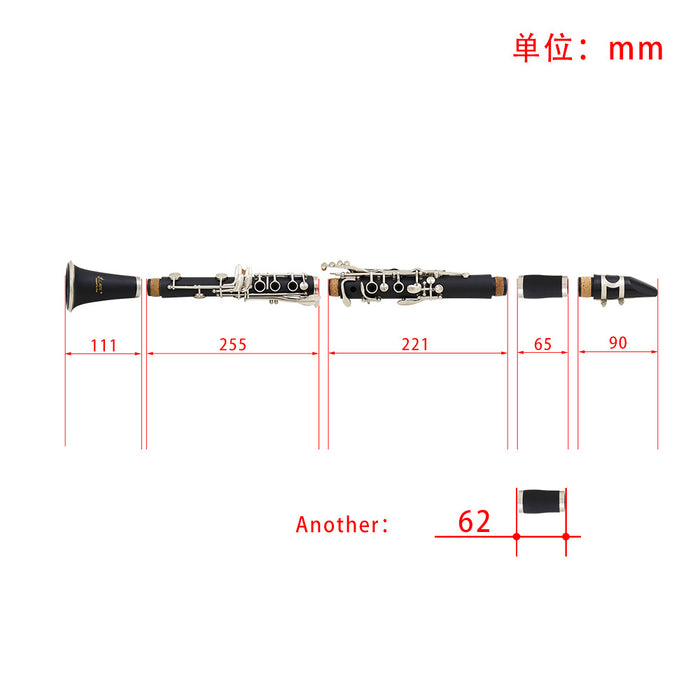 Bb Clarinet 17 Key Bakelite Clarinets with Nickel Silver Key ( LDC750)