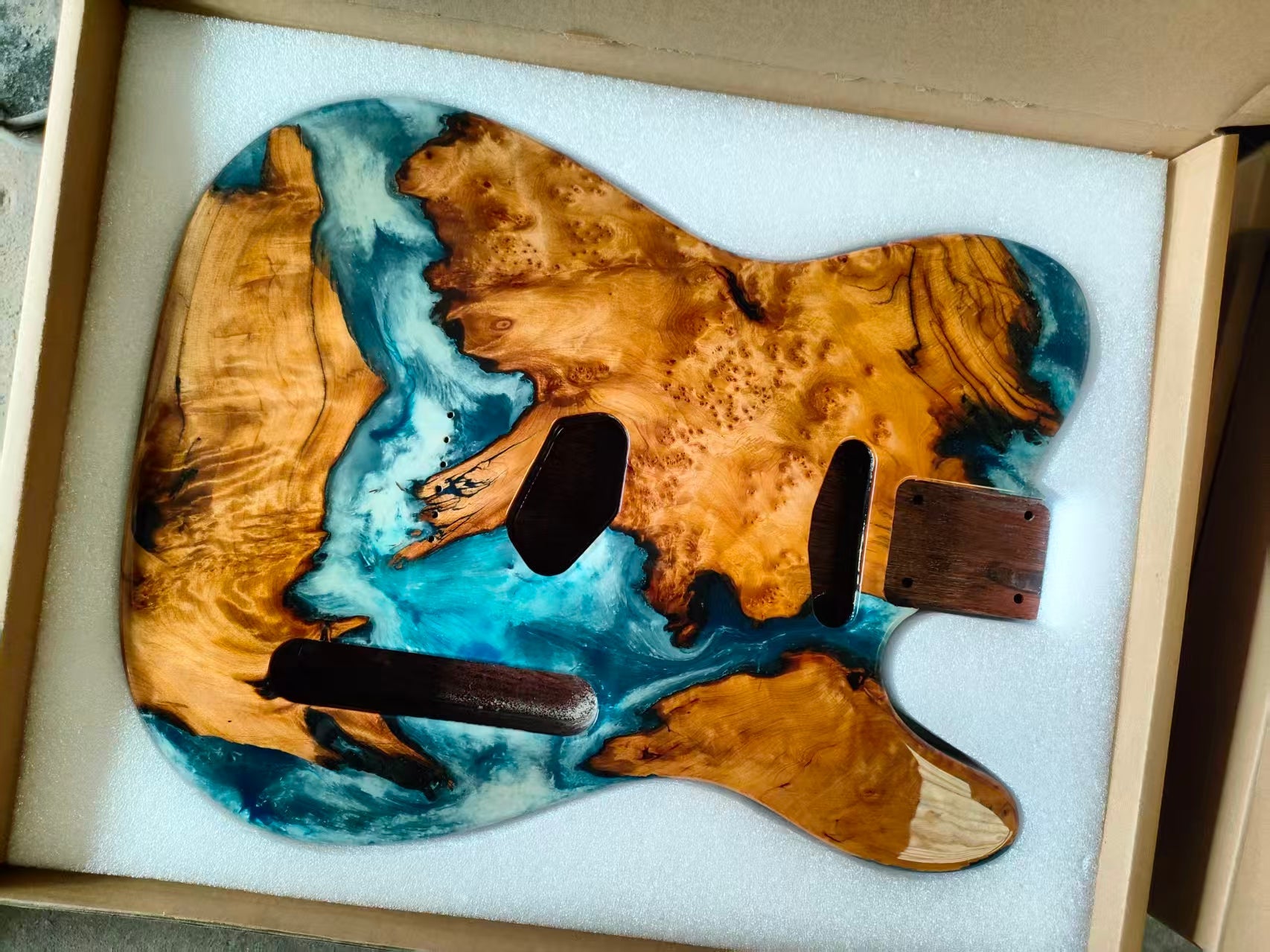 Exclusive Factory Gallery: Our Stunning Resin & Burl Top Guitar Bodies (2)