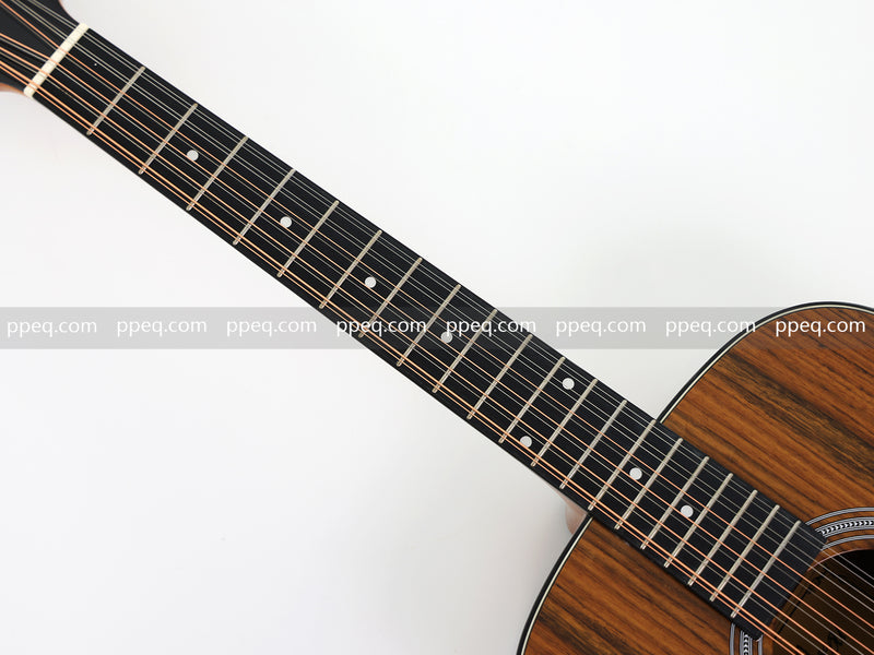 12-String All Walnut Body Glossy Finish Acoustic Guitar (BW-12WG)
