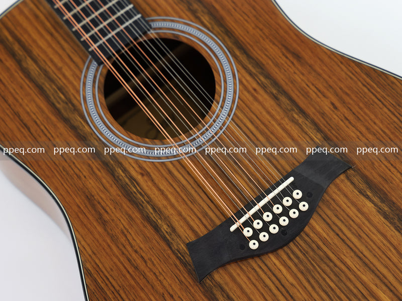 12-String All Walnut Body Glossy Finish Acoustic Guitar (BW-12WG)