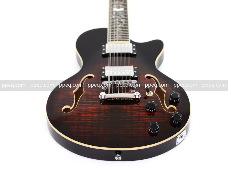 12-String Semi-Hollow Body Electric Guitar with Flamed Maple Top (YMZ-230)
